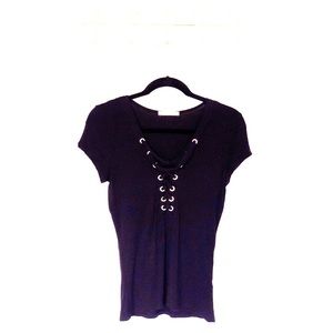 🖤 Cute Black Crossed V-neck 🖤